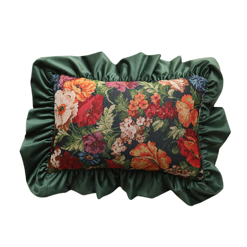 Cuscino con volant in stile country floreale - Verde - Federa - 30cm x 50cm - image 20