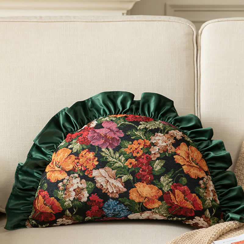 Cuscino con volant in stile country floreale - Verde - Cuscino - 65cm x 40cm - image 18