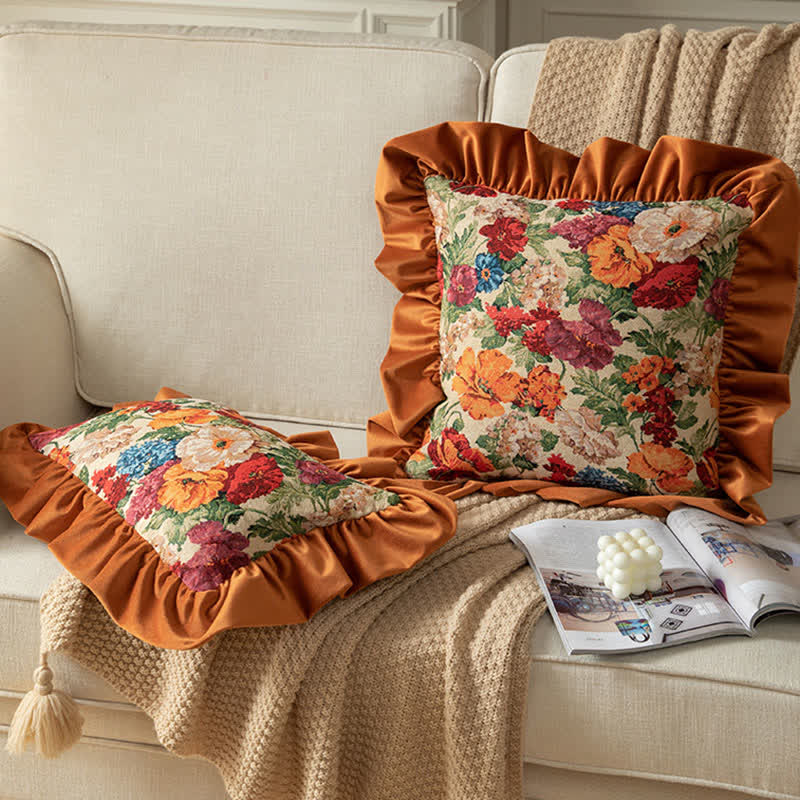 Cuscino con volant in stile country floreale - image 2
