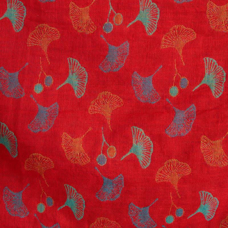 Kimono bicolore in garza di cotone ginkgo - image 12