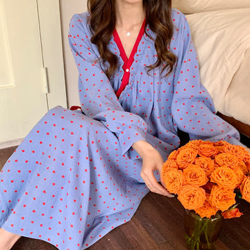 Camicia da notte in stile kimono con stampa melograno - image 0