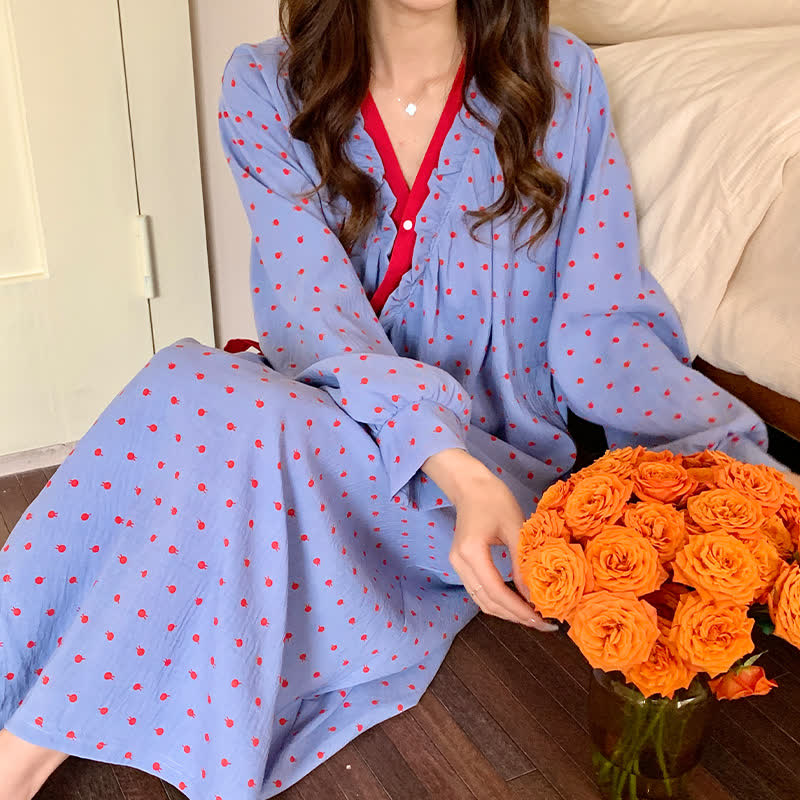 Camicia da notte in stile kimono con stampa melograno - image 0