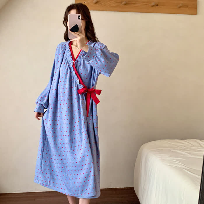 Camicia da notte in stile kimono con stampa melograno - image 2