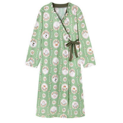 Camicia da notte con volant in stile kimono floreale con medaglione - image 5