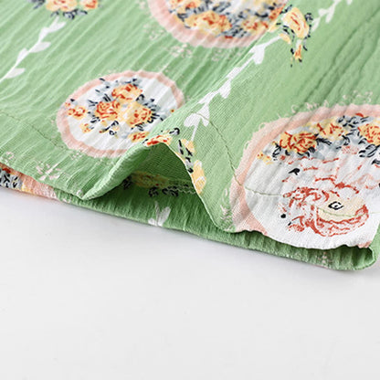 Camicia da notte con volant in stile kimono floreale con medaglione - image 4