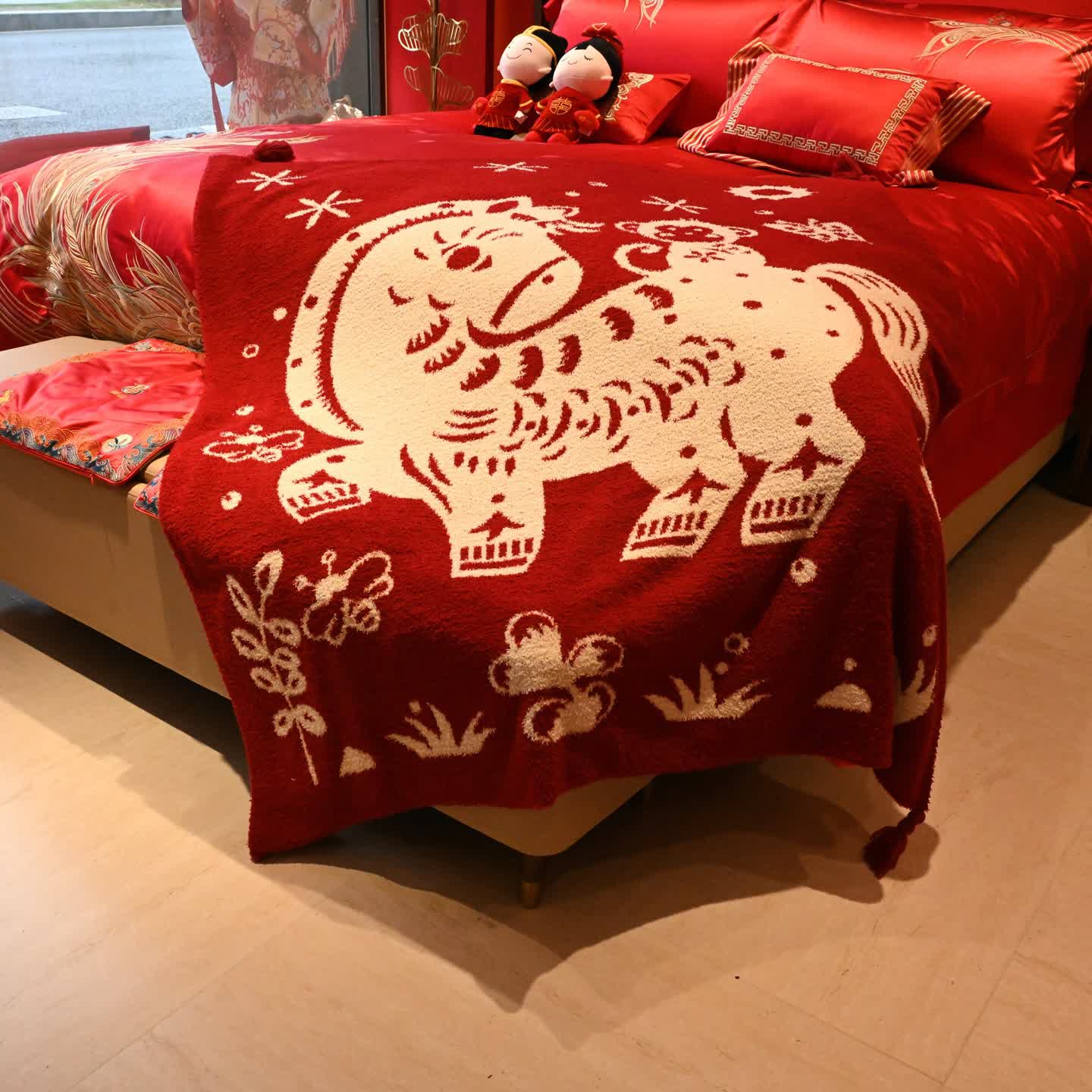 Coperta bifacciale con motivo a cavallo festivo - image 3