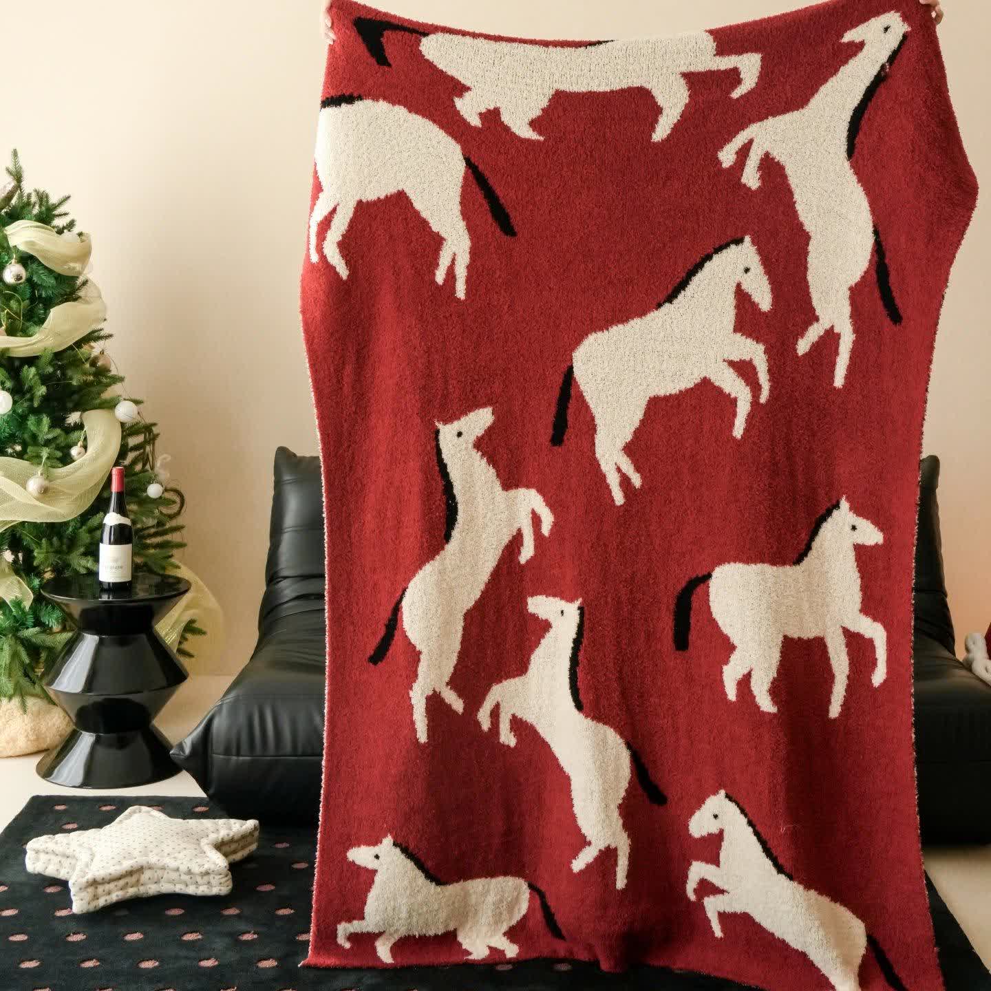 Coperta artistica con silhouette equestre - image 1