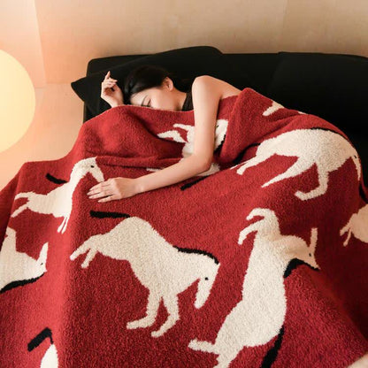Coperta artistica con silhouette equestre - image 3