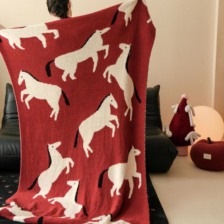 Coperta artistica con silhouette equestre - image 2