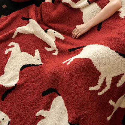 Coperta artistica con silhouette equestre - image 6