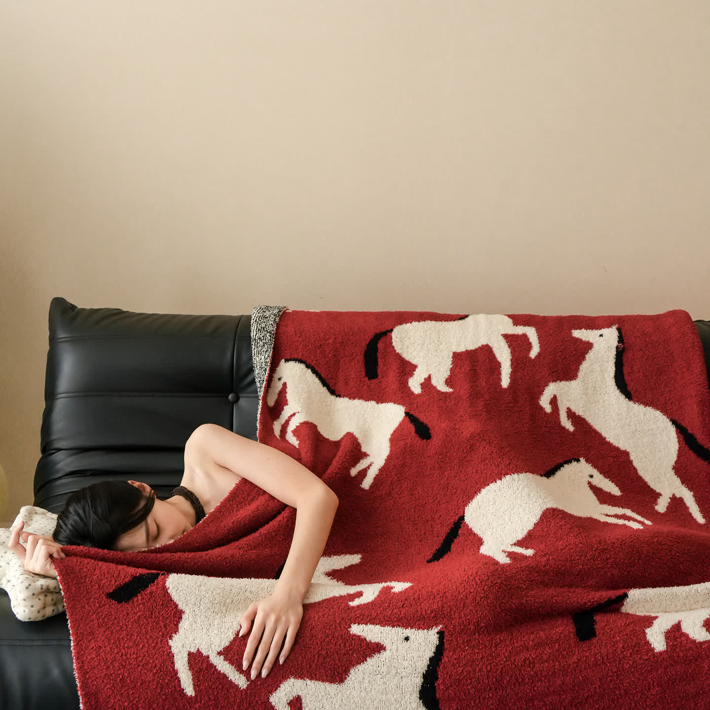 Coperta artistica con silhouette equestre - image 4