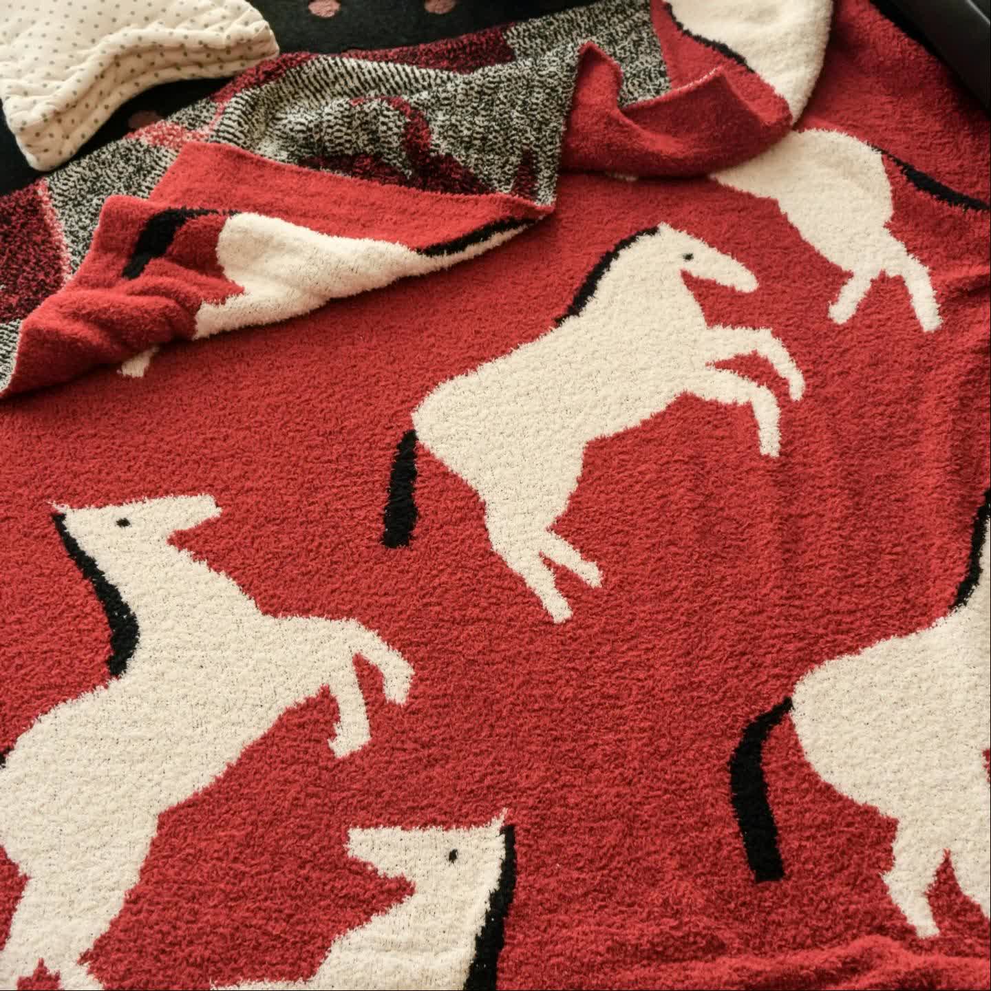 Coperta artistica con silhouette equestre - image 5