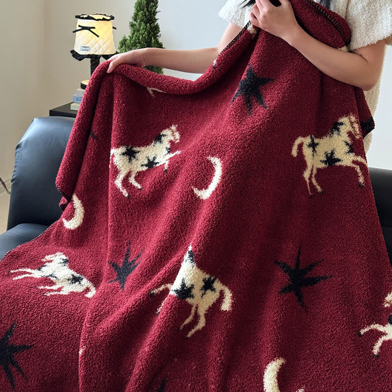 Coperta lavorata a maglia per le feste dell'anno del cavallo - image 3