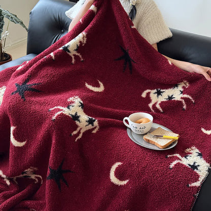 Coperta lavorata a maglia per le feste dell'anno del cavallo - image 4