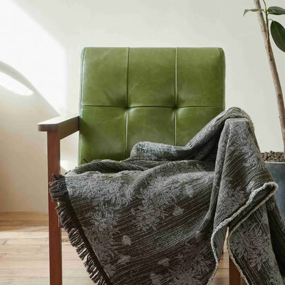 Coperta con nappe in puro cotone floreale vintage - image 2