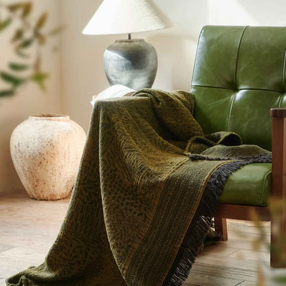 Coperta in cotone con nappe in stile retrò - image 1