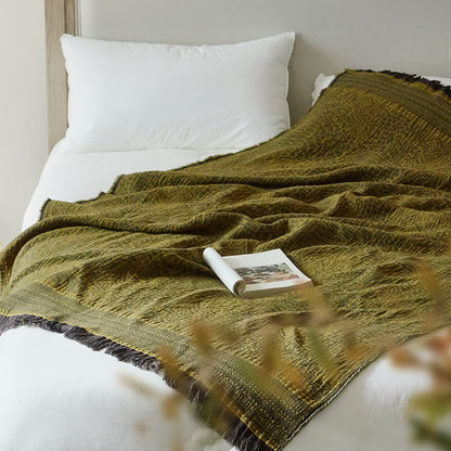 Coperta in cotone con nappe in stile retrò - image 2