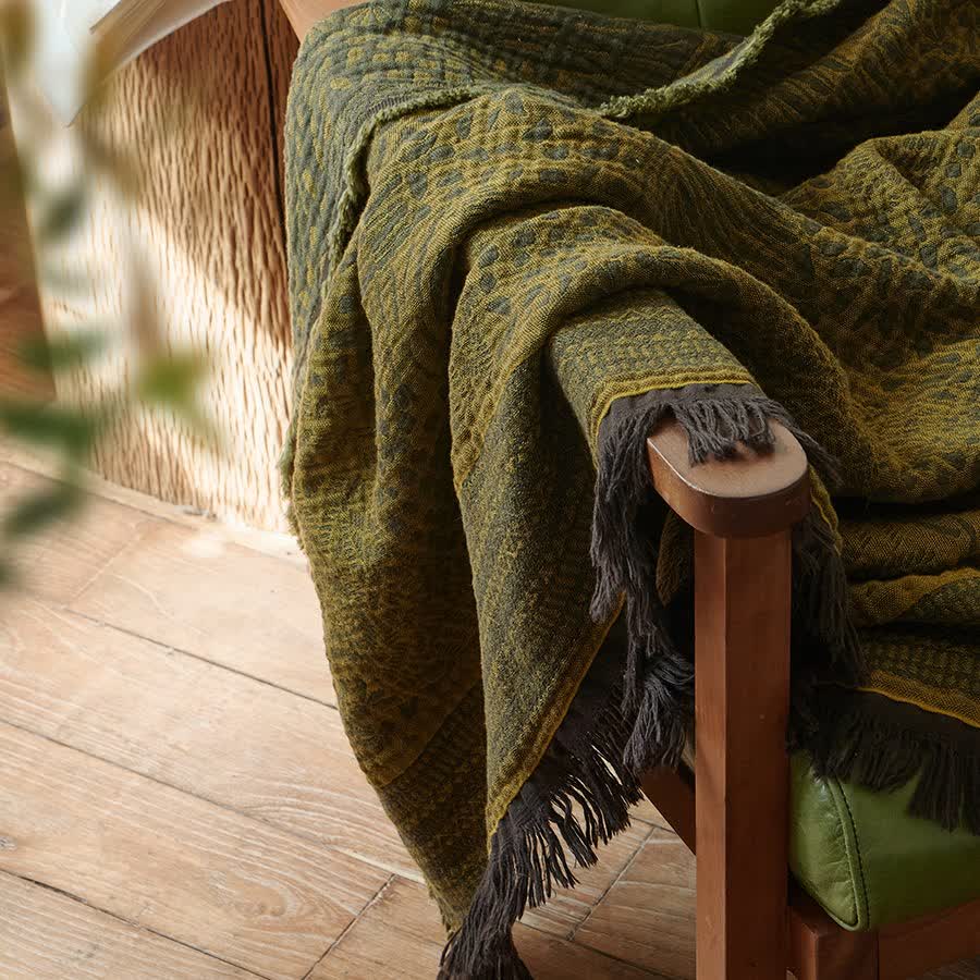 Coperta in cotone con nappe in stile retrò - image 4