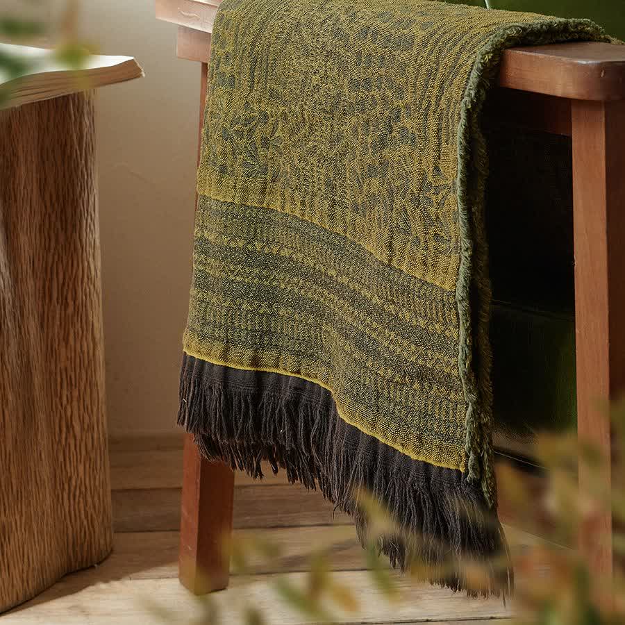 Coperta in cotone con nappe in stile retrò - image 5