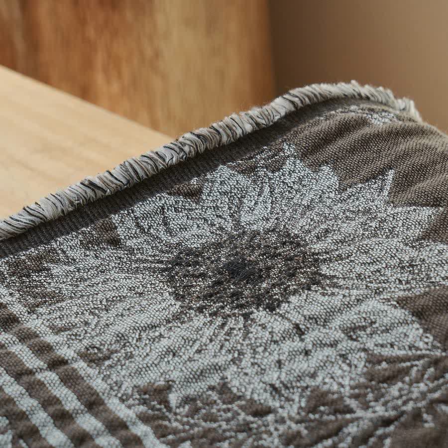 Coperta vintage con nappe in puro cotone e motivo girasole - image 4