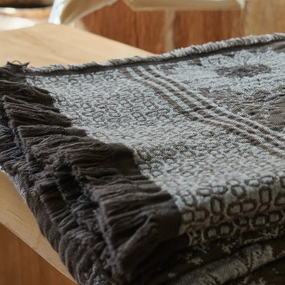 Coperta vintage con nappe in puro cotone e motivo girasole - image 5