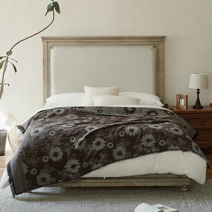 Coperta vintage con nappe in puro cotone e motivo girasole - image 3
