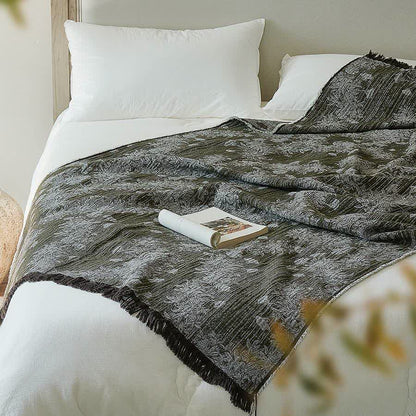 Coperta con nappe in puro cotone floreale vintage - image 3