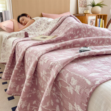 Trapunta in garza di cotone a 3 strati Cottagecore Aesthetic - Rosa - Matrimoniale - image 0