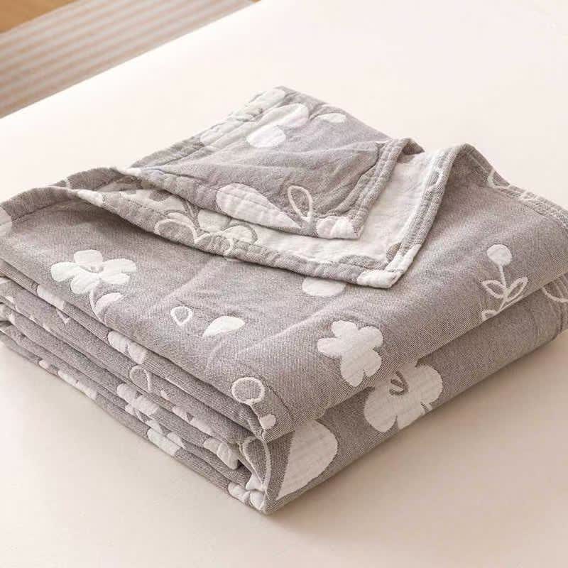 Elegante trapunta in garza di cotone jacquard a 3 strati con motivo floreale - image 5