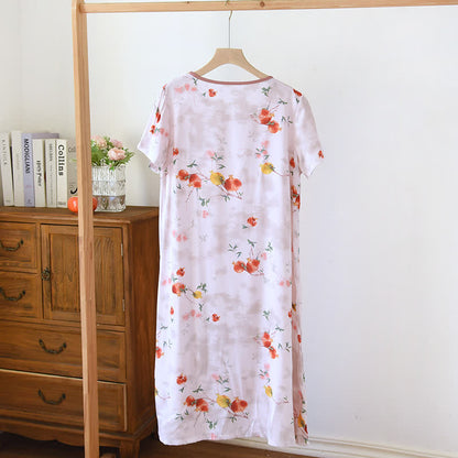 Camicia da notte a maniche corte in stile orientale con melograno - image 2