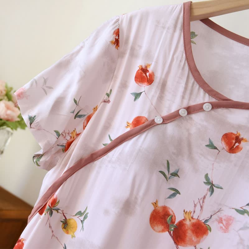 Camicia da notte a maniche corte in stile orientale con melograno - image 5