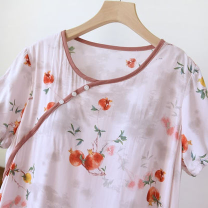 Camicia da notte a maniche corte in stile orientale con melograno - image 4