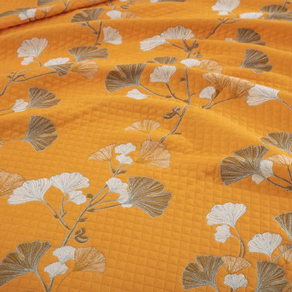 Trapunta reversibile in cotone biologico con foglie di ginkgo - image 59