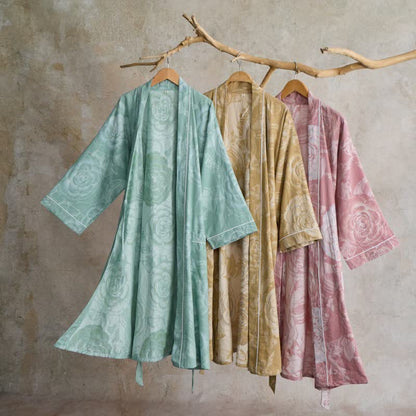 Lussuoso kimono in puro cotone color peonia - image 1