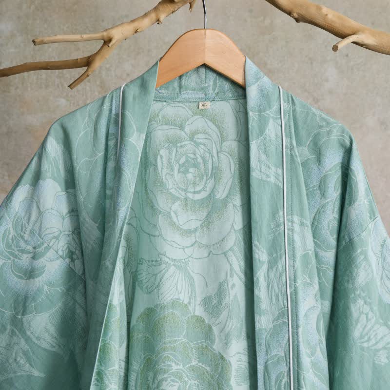 Lussuoso kimono in puro cotone color peonia - image 3