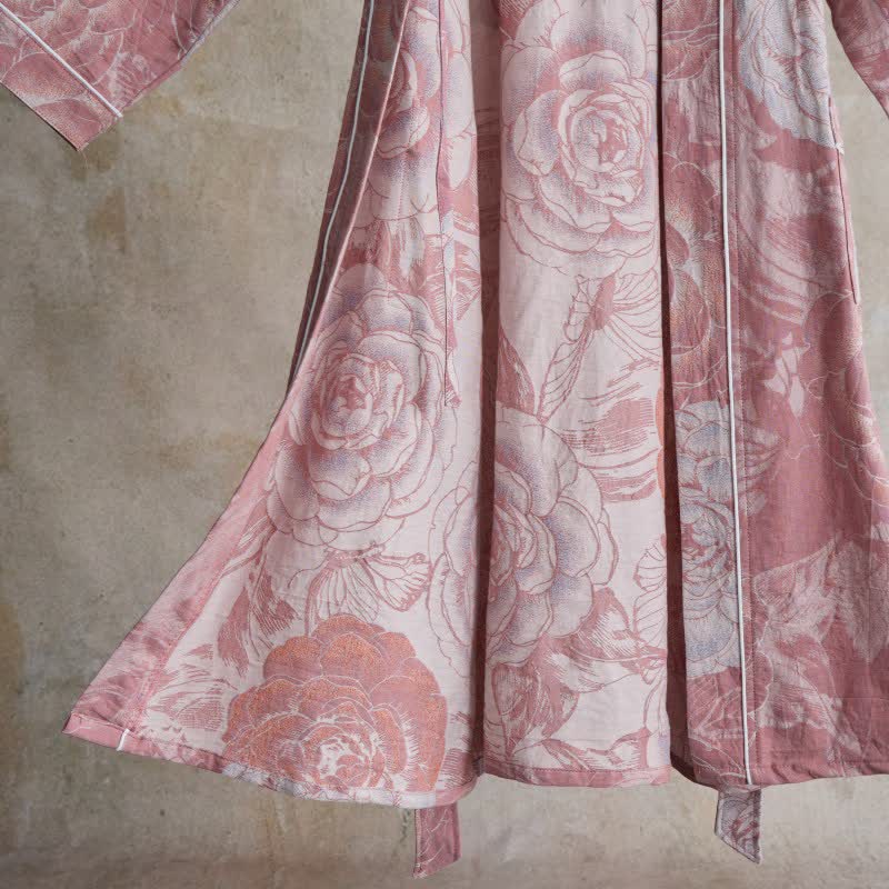 Lussuoso kimono in puro cotone color peonia - image 11