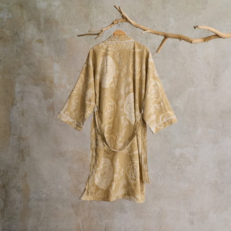 Lussuoso kimono in puro cotone color peonia - image 15