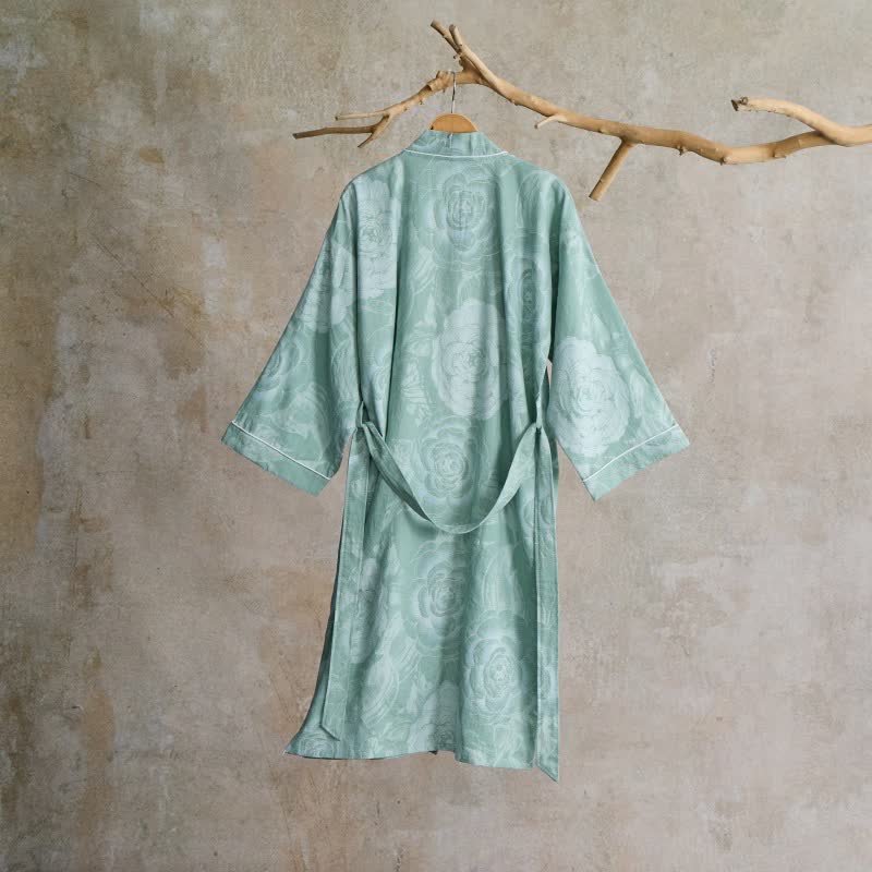 Lussuoso kimono in puro cotone color peonia - image 2