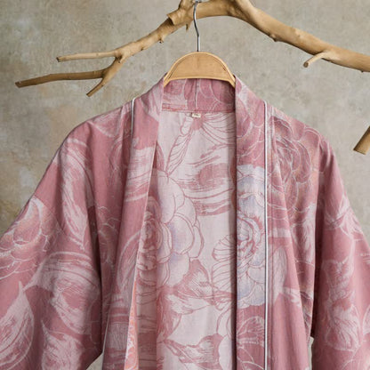 Lussuoso kimono in puro cotone color peonia - image 9
