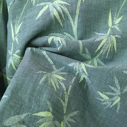 Pigiama in garza di cotone jacquard di bambù verde - image 11