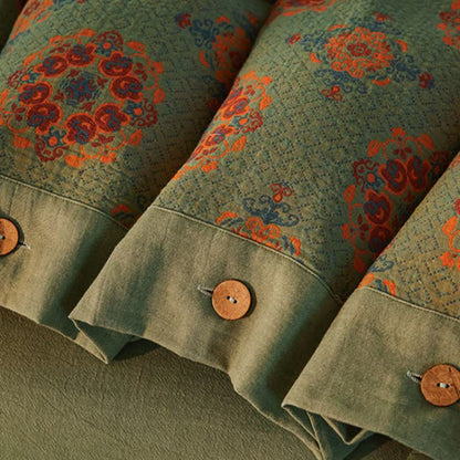 Set di biancheria da letto in cotone a doppia garza con motivi geometrici vintage (4 pezzi) - image 7