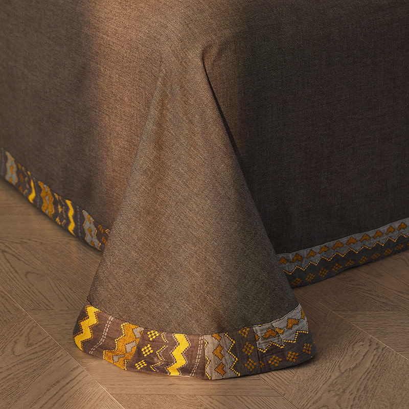 Set di biancheria da letto in cotone a doppia garza con righe ondulate (4 pezzi) - image 4