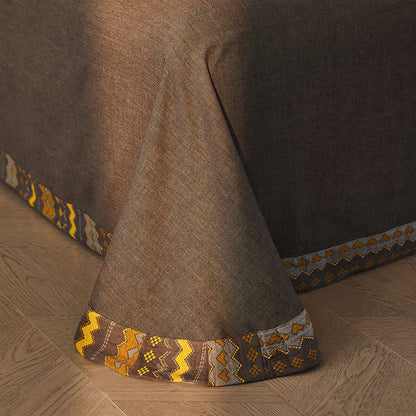 Set di biancheria da letto in cotone a doppia garza con righe ondulate (4 pezzi) - image 4