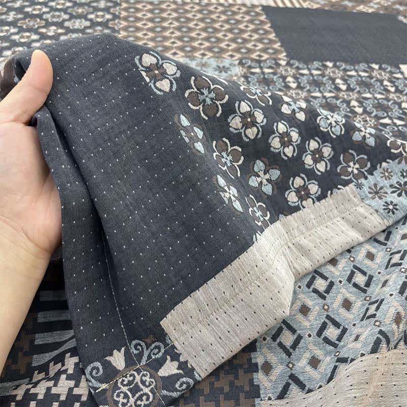 Copriletto in cotone patchwork vintage a doppia garza - 2 federe - 48cm x 74cm - image 0