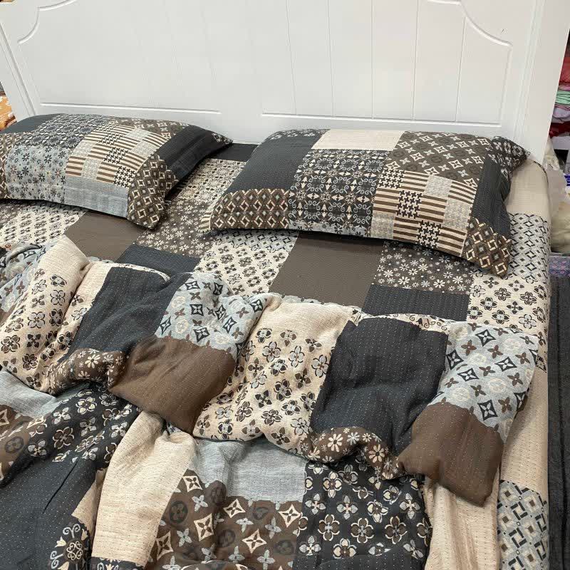 Biancheria da letto in cotone patchwork vintage a doppia garza - image 2