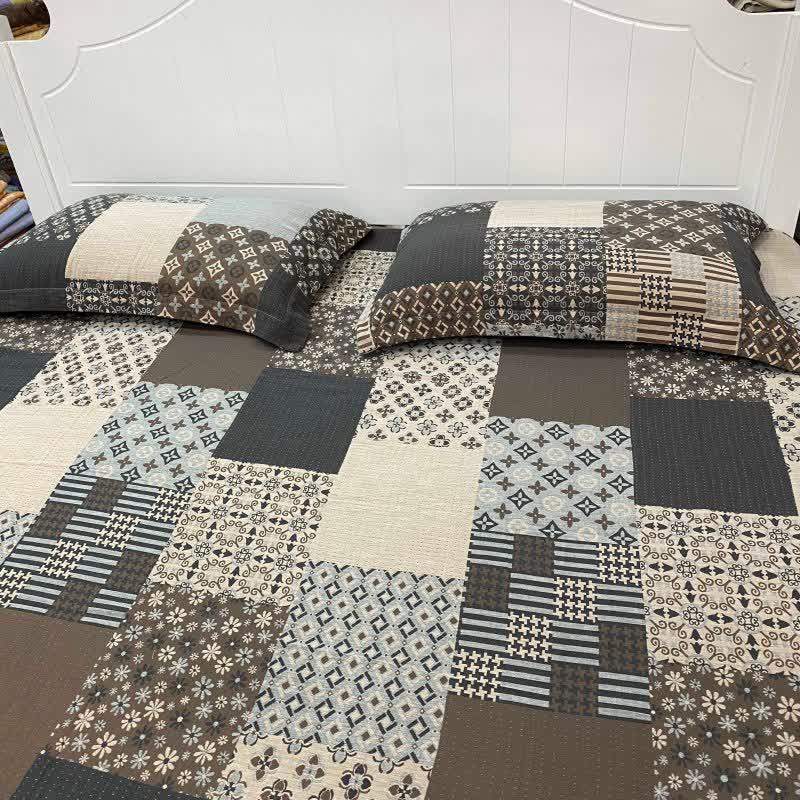 Copriletto in cotone patchwork vintage a doppia garza - image 1
