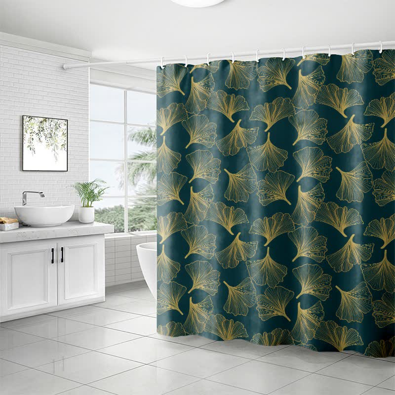 Tenda da doccia con stampa botanica Ginkgo - image 3