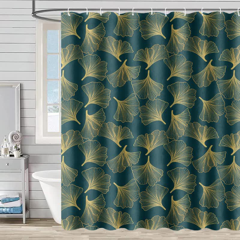 Tenda da doccia con stampa botanica Ginkgo - Verde - 230cm x 180cm - image 2