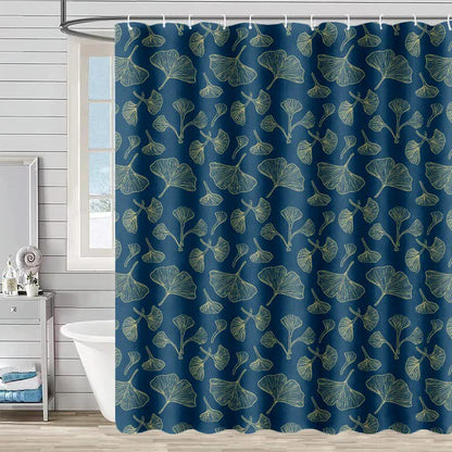 Tenda da doccia con stampa ispirata al ginkgo - Blu - 230cm x 180cm - image 2