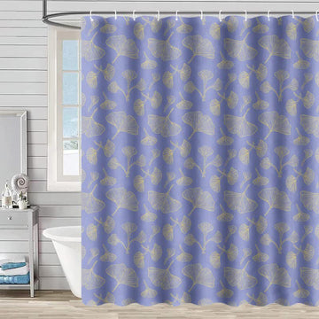 Tenda da doccia con stampa ispirata al ginkgo - Viola - 230cm x 180cm - image 0
